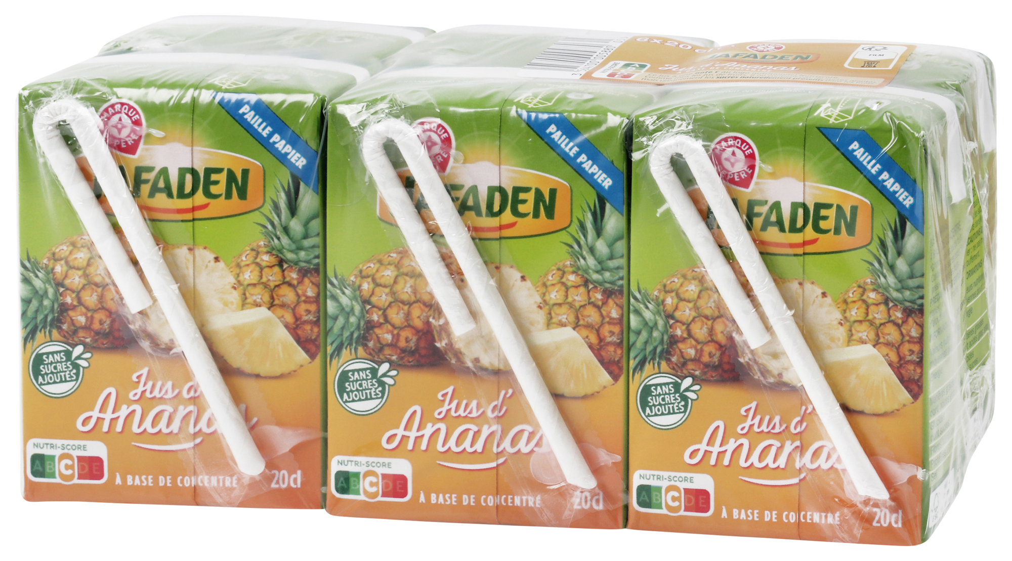 JAFADEN SUR LES PRODUITS DE LA GAMME "JUS À BASE DE CONCENTRÉ 6x20CL JAFADEN" code EAN 3564700005880 