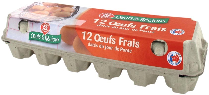 12 OEUFS FRAIS DE POULES DATÉS DU JOUR DE PONTE...