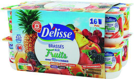 MR2 YAOURTS BRASSÉS AUX FRUITS AVEC MORCEAUX “DELISSE” code EAN 3564700007242 