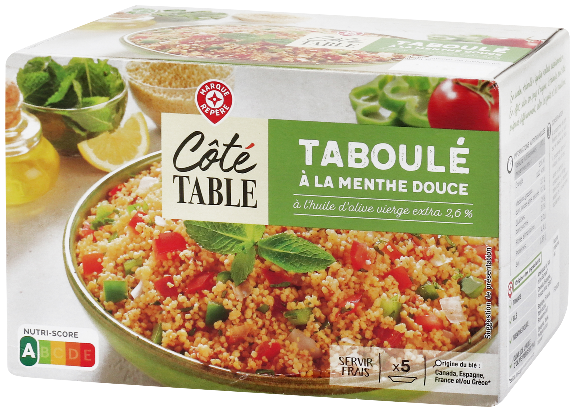 TABOULÉ À LA MENTHE DOUCE ET À L'HUILE D'OLIVE ...