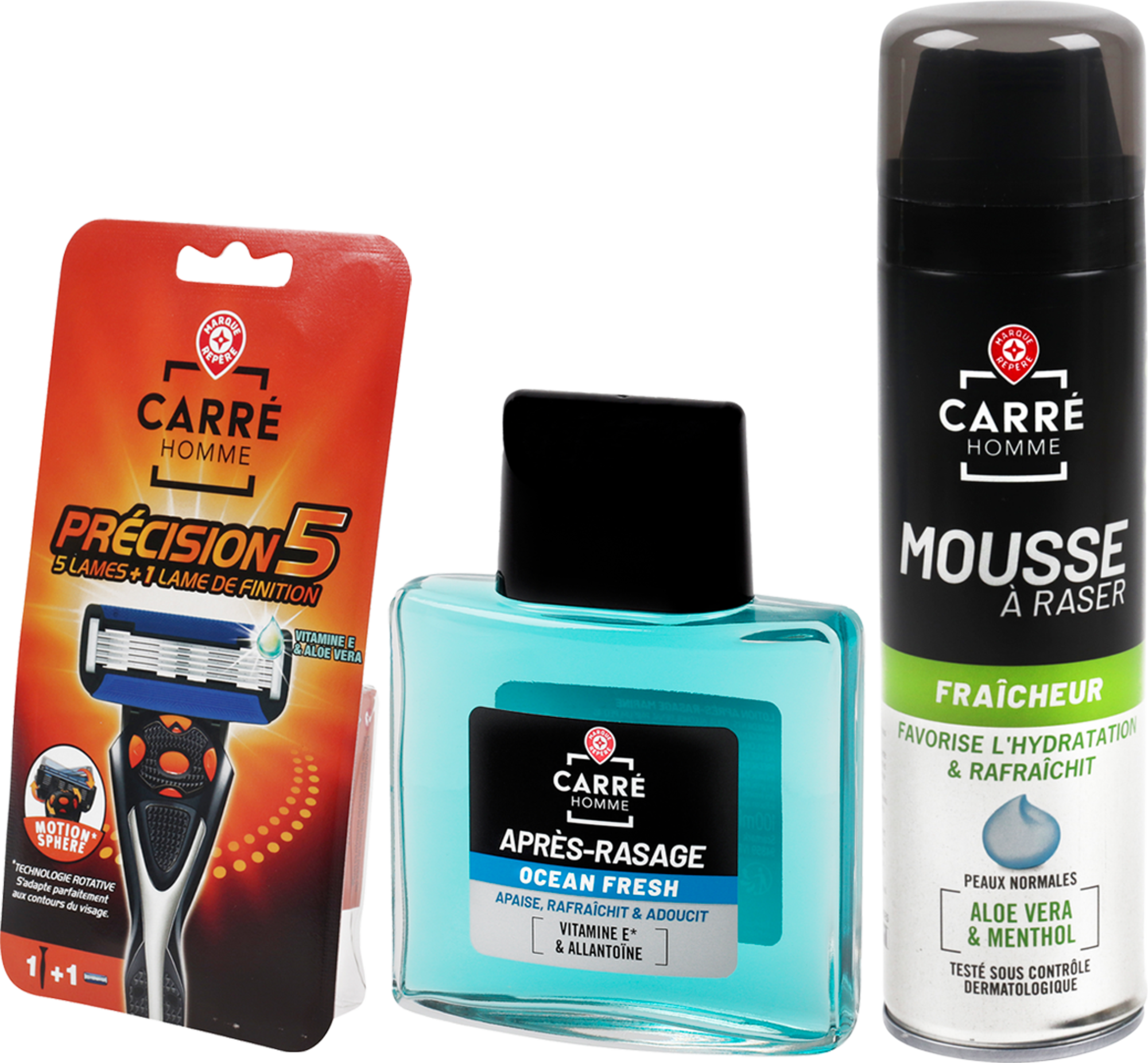 CARRE HOMME SUR LES PRODUITS PRÉSENTS EN MAGASIN DE LA GAMME RASAGE "CARRÉ HOMME" code EAN 3564700071410 