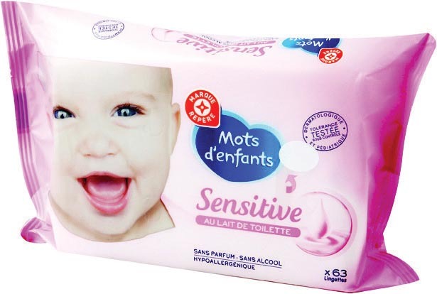 LINGETTES BÉBÉ SENSITIVE “MOTS D’ENFANTS”