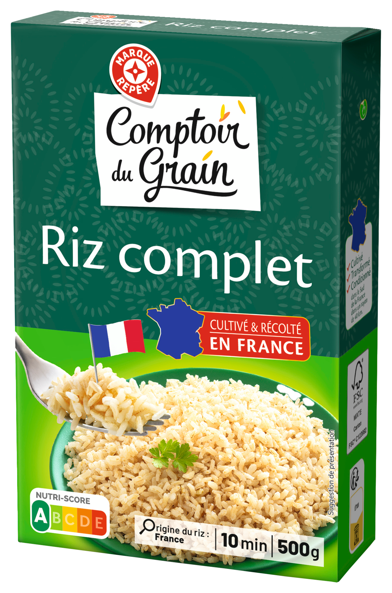 COMPTOIR DU GRAIN RIZ COMPLET 10 MIN code EAN 3564700444207 