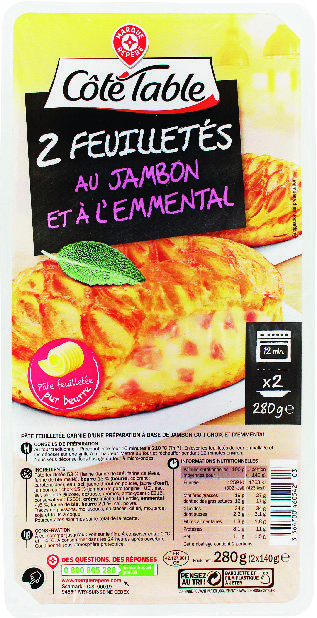 2 FEUILLETÉS AU JAMBON ET À L’EMMENTAL  “CÔTÉ T...