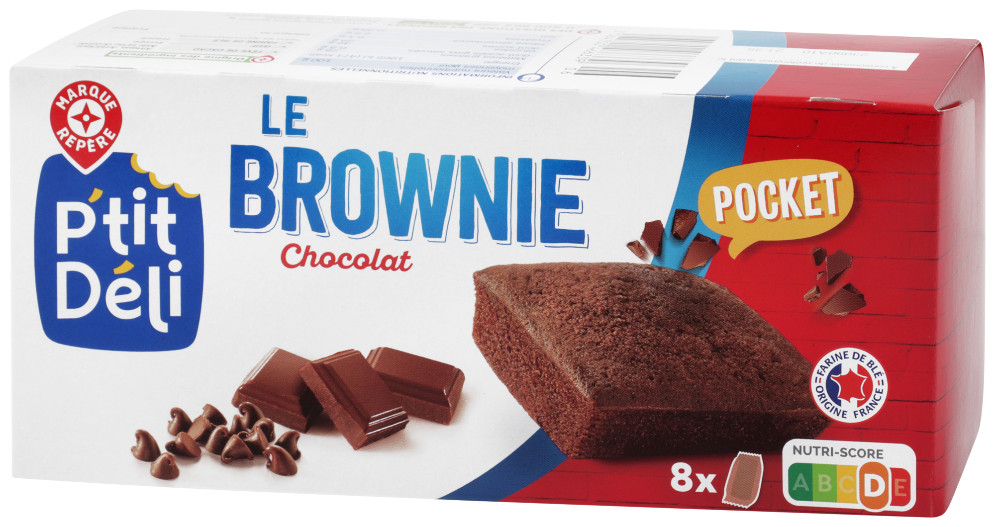BROWNIE INDIVIDUEL CHOCOLAT ET PÉPITES