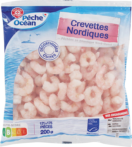 CREVETTES NORDIQUES DÉCORTIQUÉES CUITES SURGELÉES