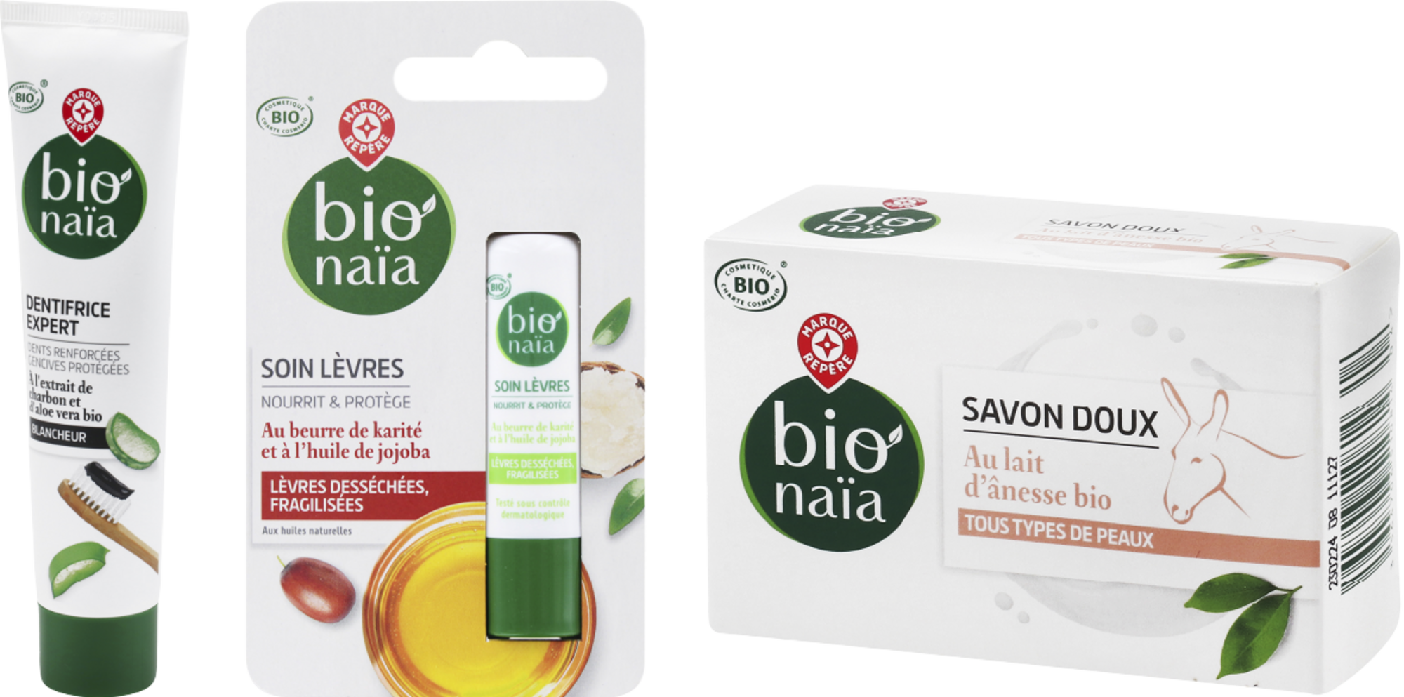 BIONAÏA SUR LES PRODUITS PRÉSENTS EN MAGASIN DE LA GAMME "BIONAÏA" (HORS COTON ET COTON-TIGES)  code EAN 3564700524138 