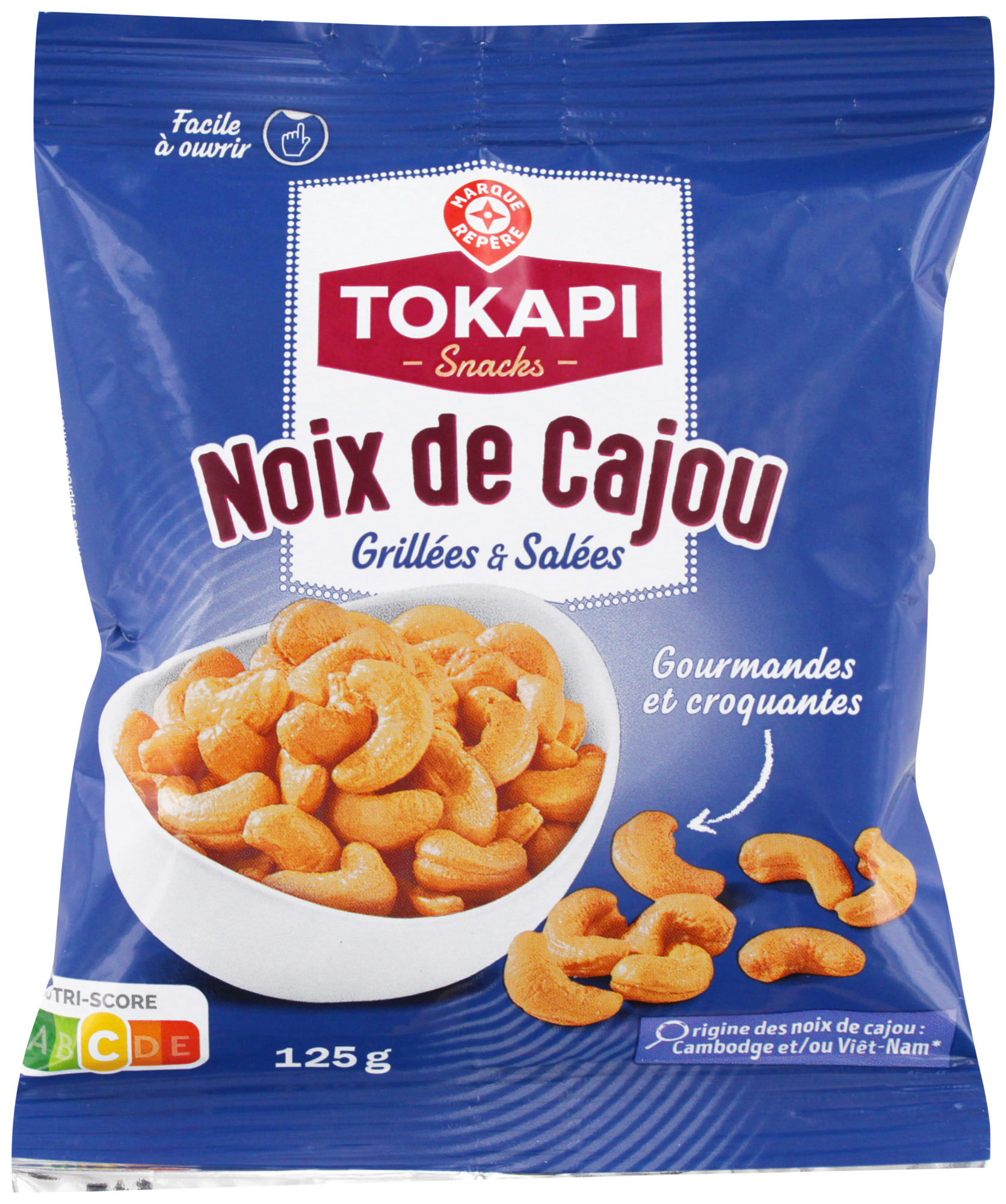 TOKAPI Noix de cajou grillées et salées 125g code EAN 3564700644195 