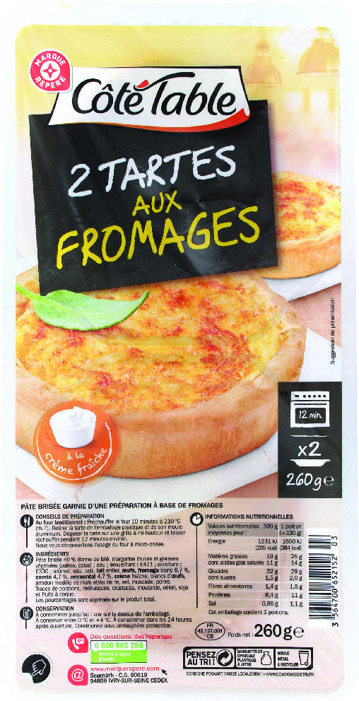 2 TARTES AUX FROMAGES “CÔTÉ TABLE”