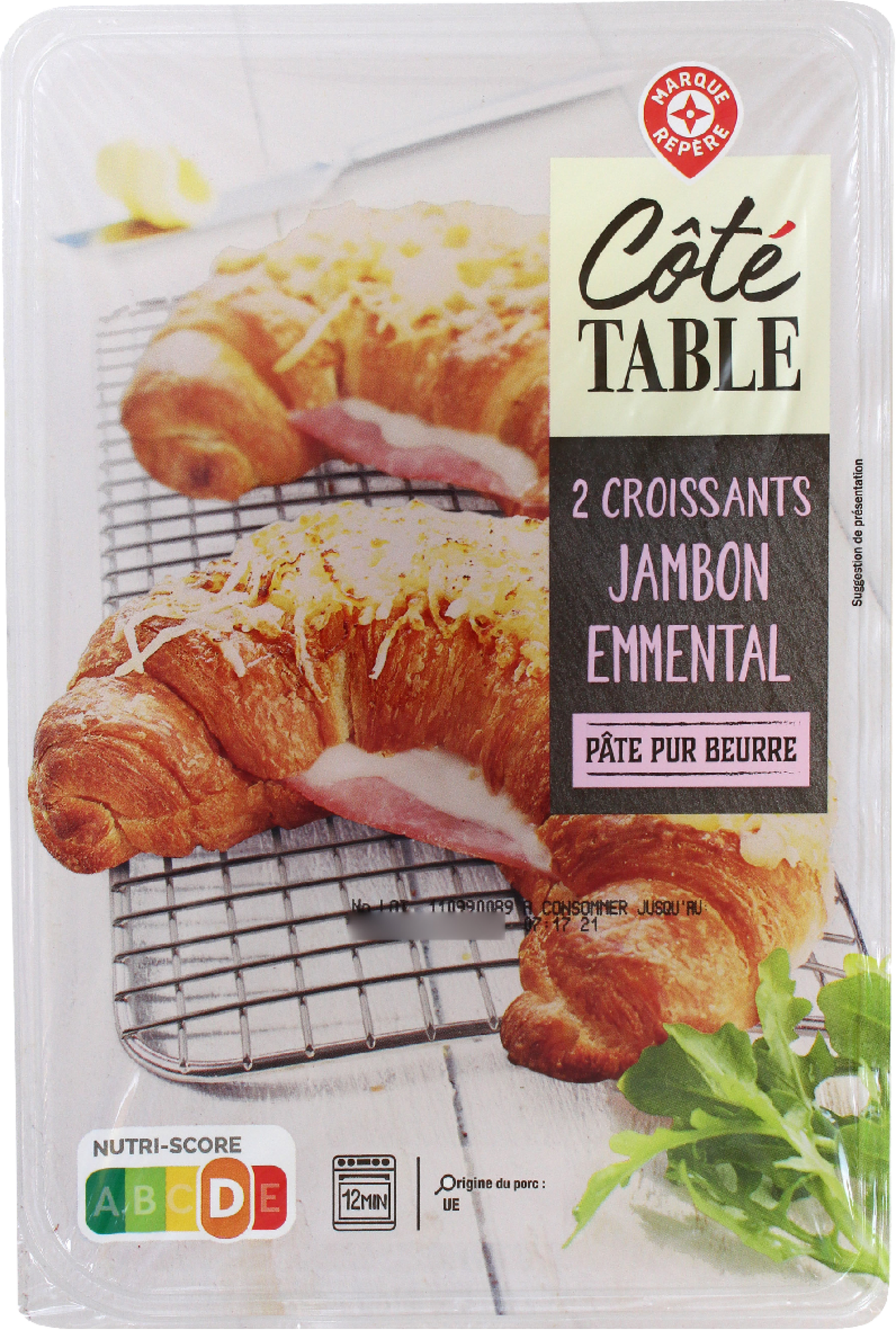 2 CROISSANTS JAMBON ET EMMENTAL 3564700698839 CÔTÉ TABLE 2 CROISSANTS JAMBON ET EMMENTAL 3564700698839 CÔTÉ TABLE