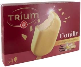 MR2 BÂTONNETS À LA VANILLE ENROBAGE CHOCOLAT BLANC “TRIUM”** code EAN 3564700715543 