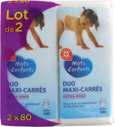 MR2 DUO MAXI CARRÉ COTON BÉBÉ “MOTS D’ENFANTS” code EAN 3564700748558 
