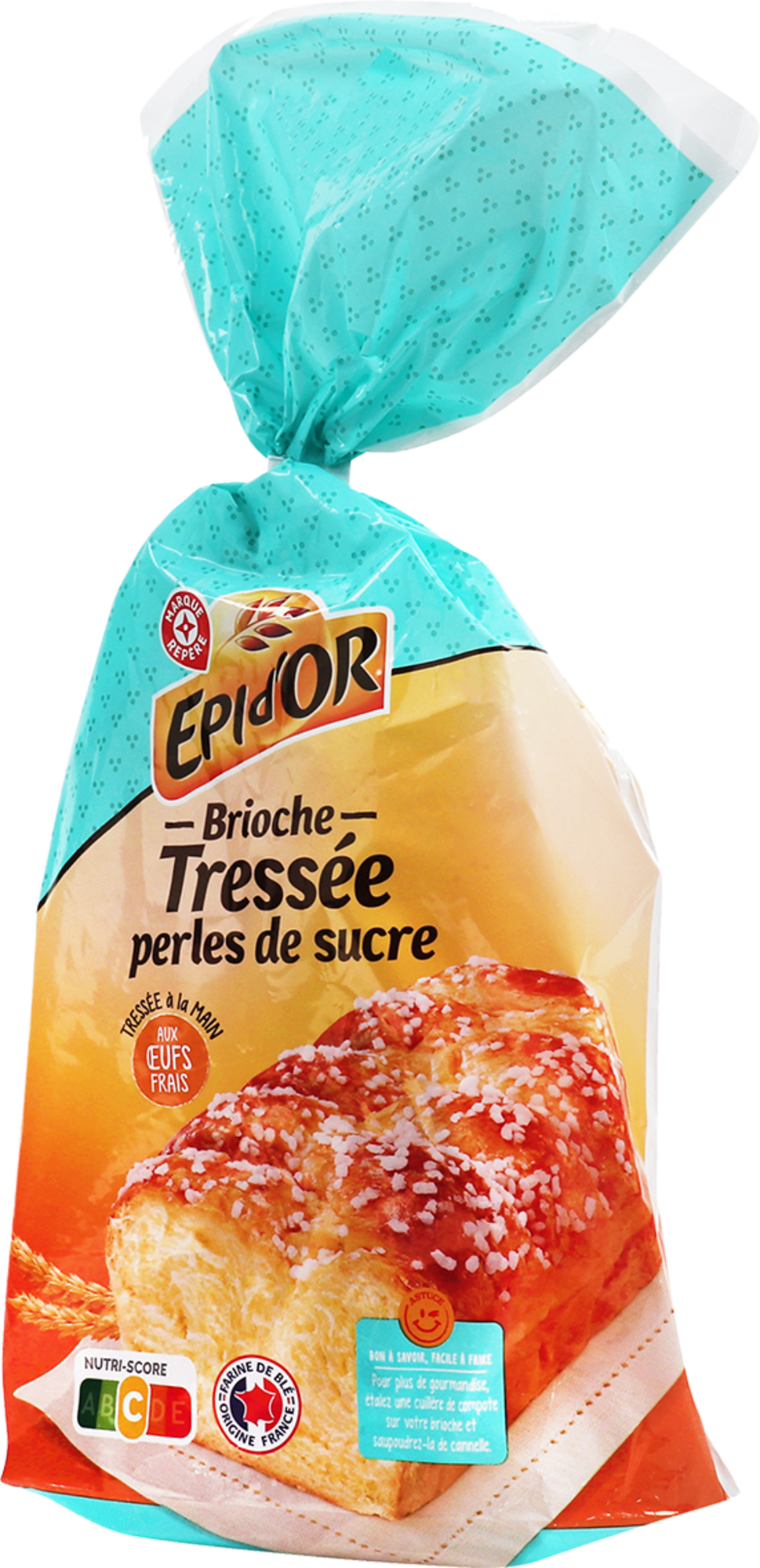 BRIOCHE TRESSÉE SUCRE PERLÉ  500G