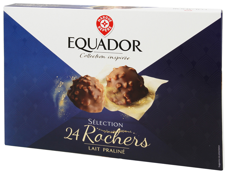 24 ROCHERS PRALINES SUR LA CARTE “EQUADOR”
