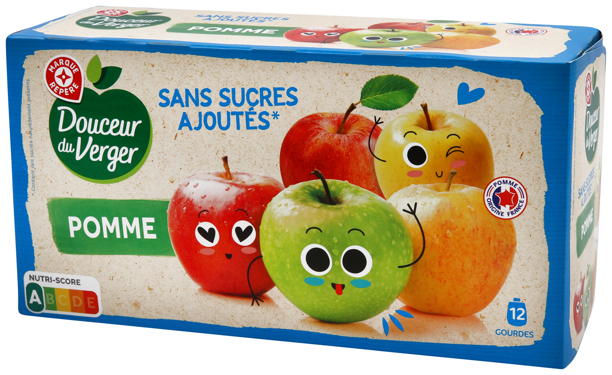 Gourdes sans sucres ajoutés pomme 12X90g