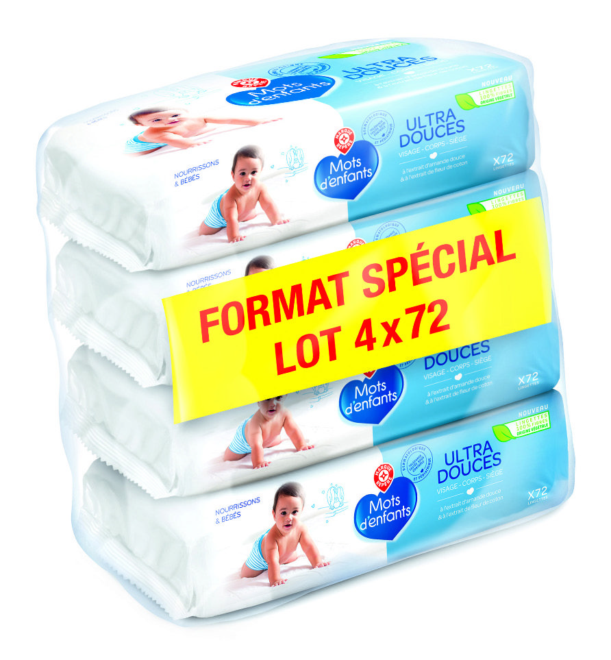 LOT DE LINGETTES BÉBÉ ULTRA DOUCES “MOTS D’ENFA...