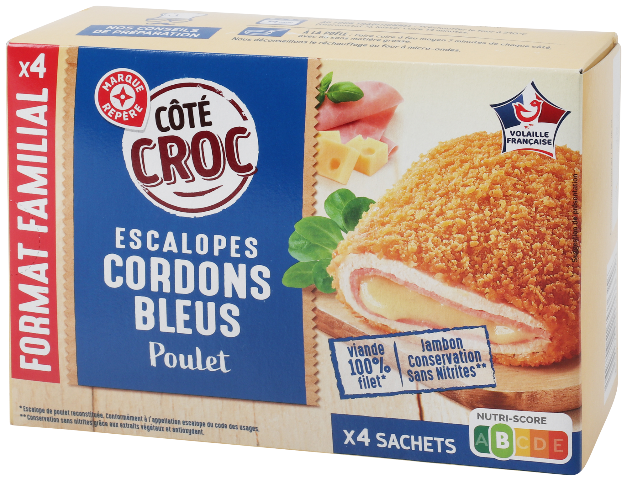 4 ESCALOPES CORDONS BLEUS