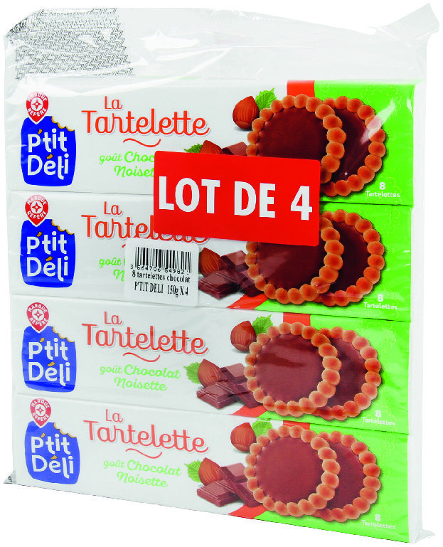 LOT DE TARTELETTES GOÛT CHOCOLAT NOISETTE “P’TI...