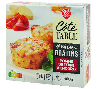 4 MINI GRATINS AU CHORIZO SURGELÉS “CÔTÉ TABLE”