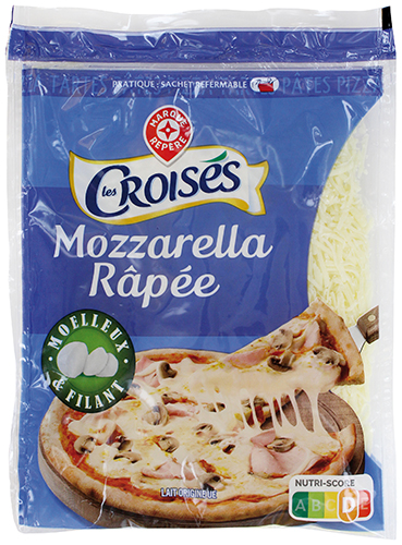 LES CROISÉS MOZZARELLA RÂPÉE 22% MAT.GR. code EAN 3564706590298 
