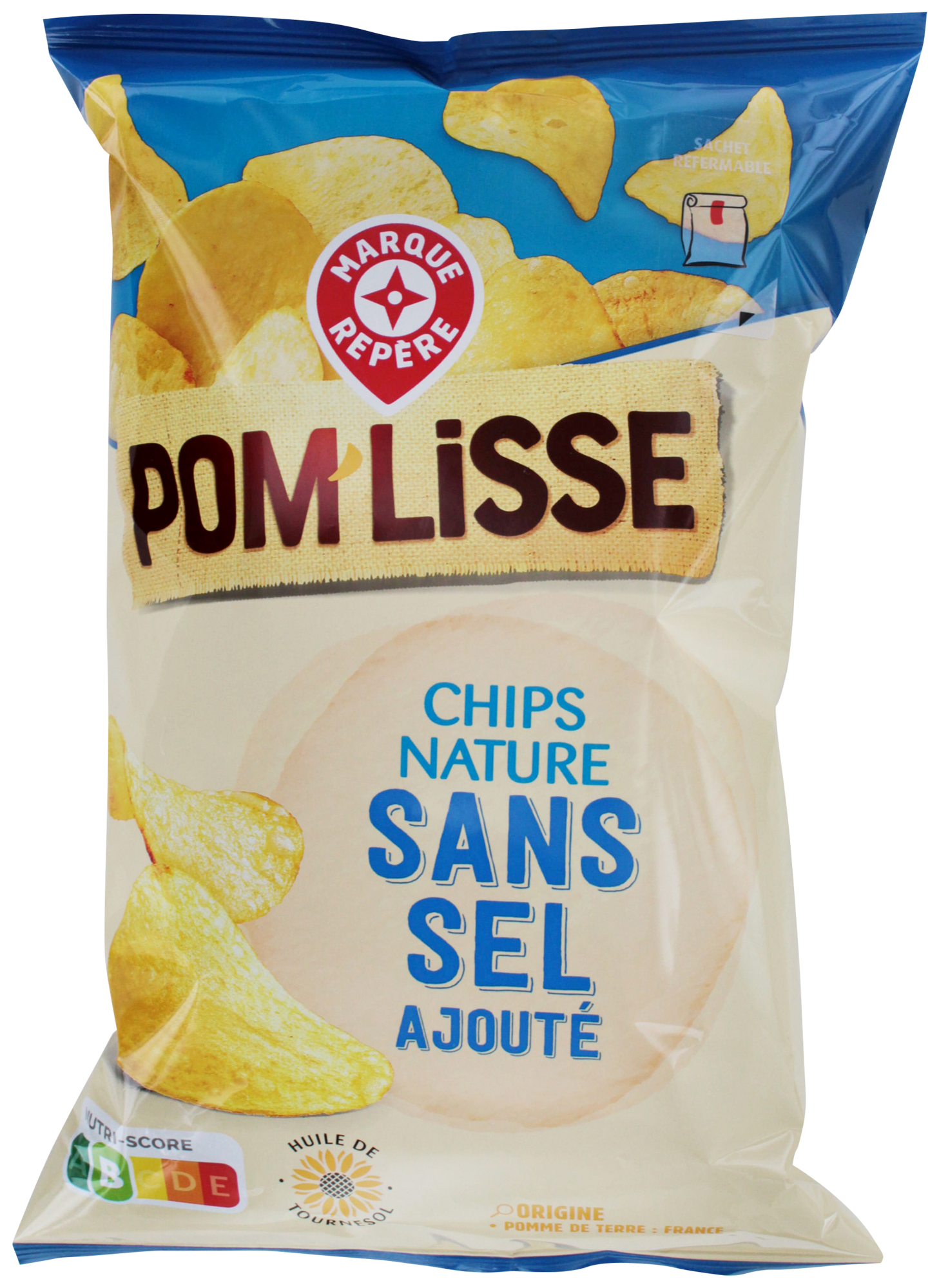 CHIPS NATURE SANS SEL AJOUTÉ 3564706673410 POM'LISSE