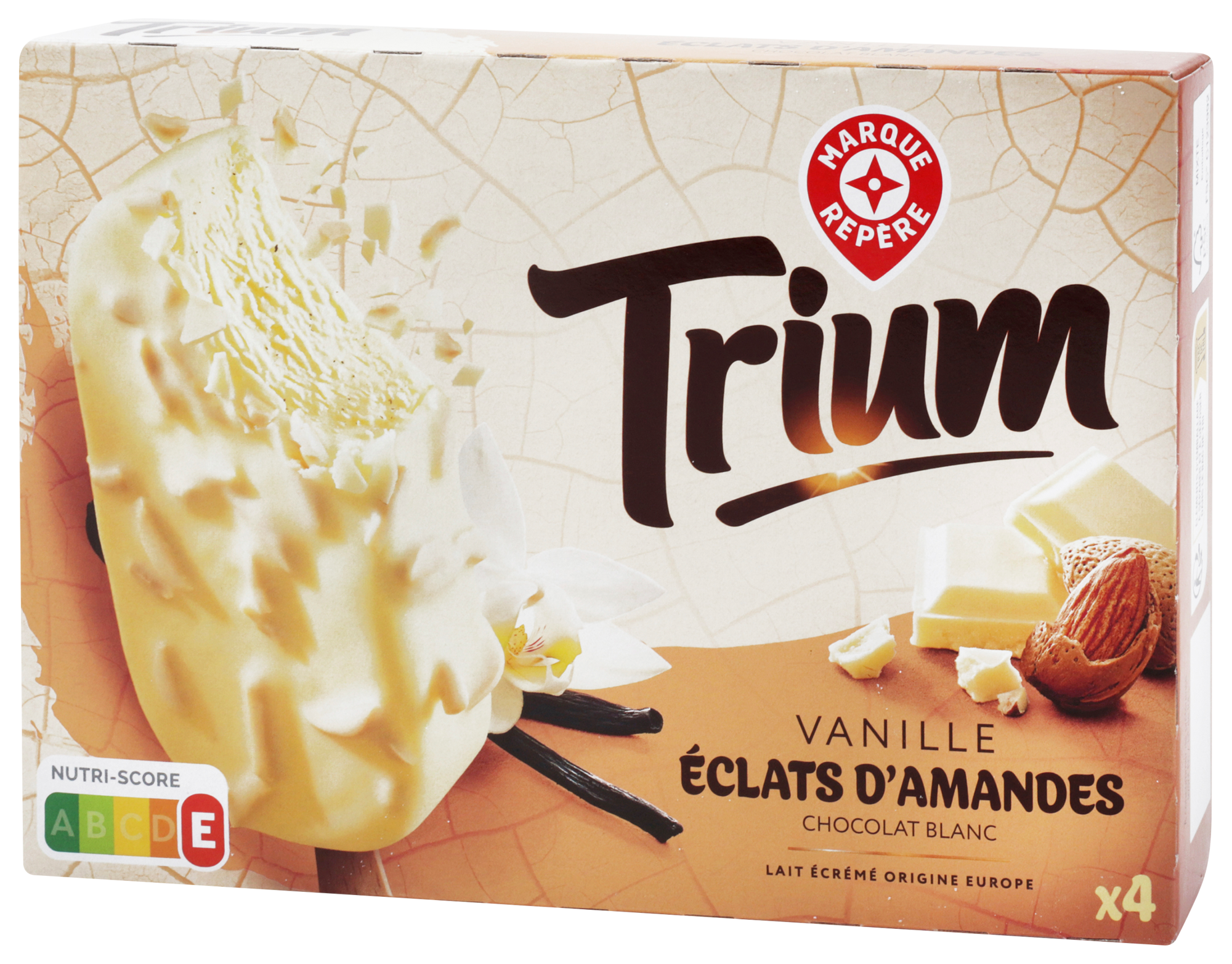 4 BÂTONNETS DE GLACE VANILLE AUX ÉCLATS D'AMANDES