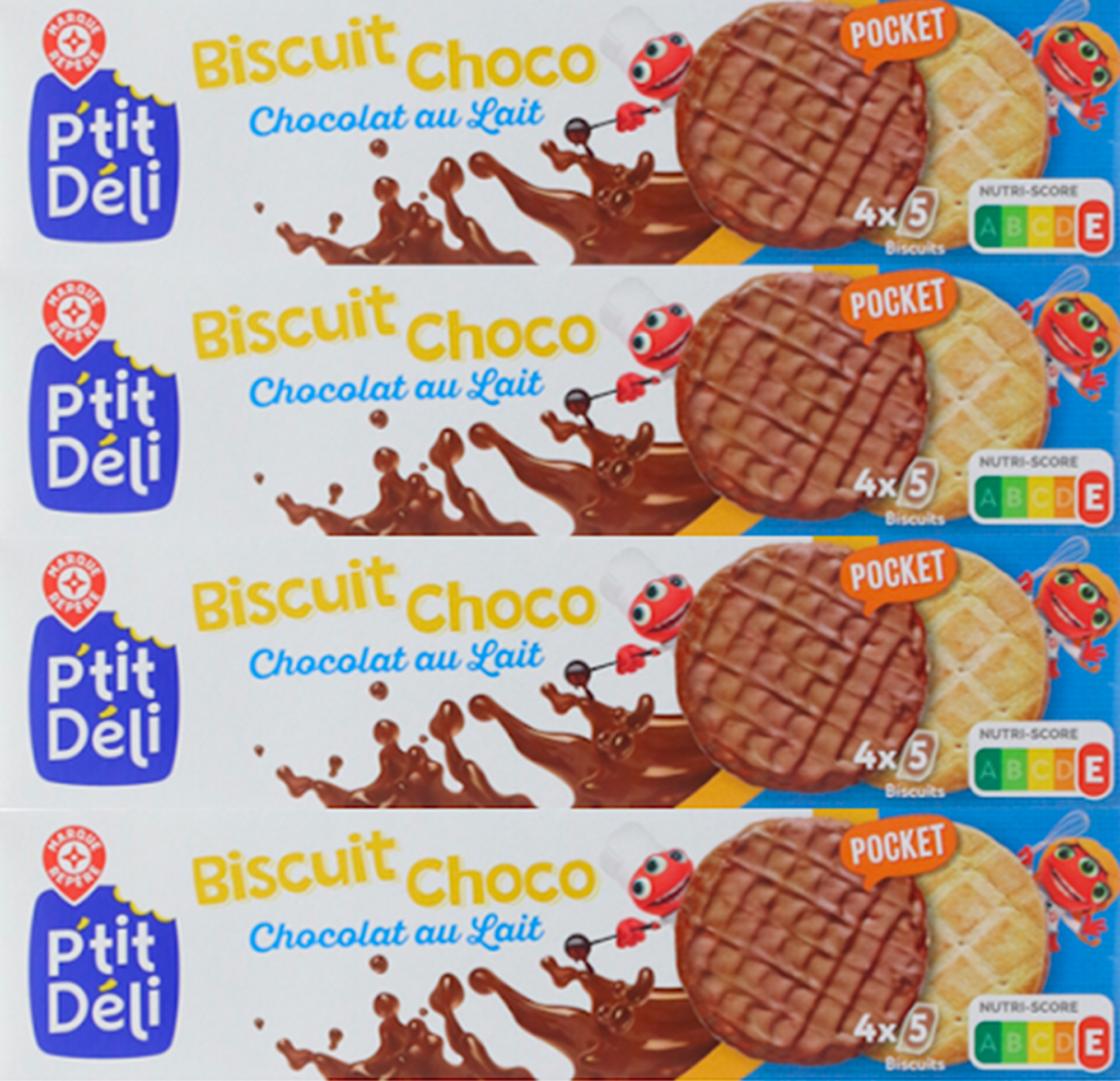 BISCUITS NAPPÉS AU CHOCOLAT LOT DE 4