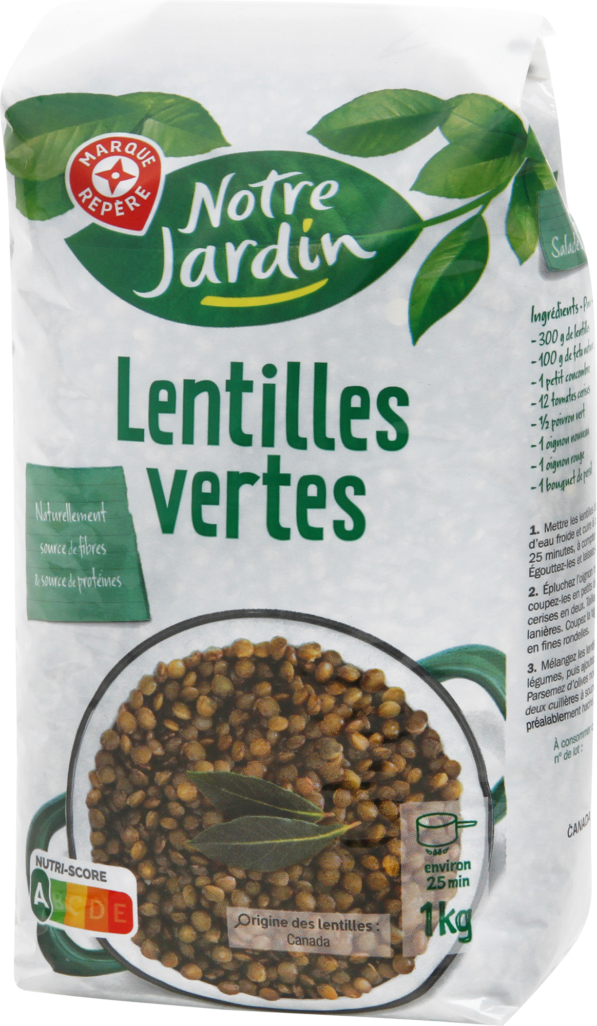 NOTRE JARDIN LENTILLES VERTES code EAN 3564706762022 
