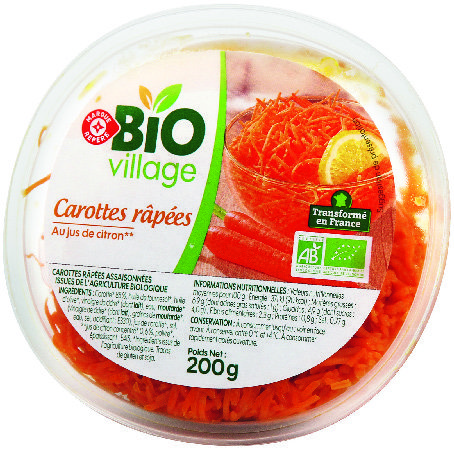 MR2 CAROTTES RÂPÉES BIO  “BIO VILLAGE” code EAN 3564707082044 