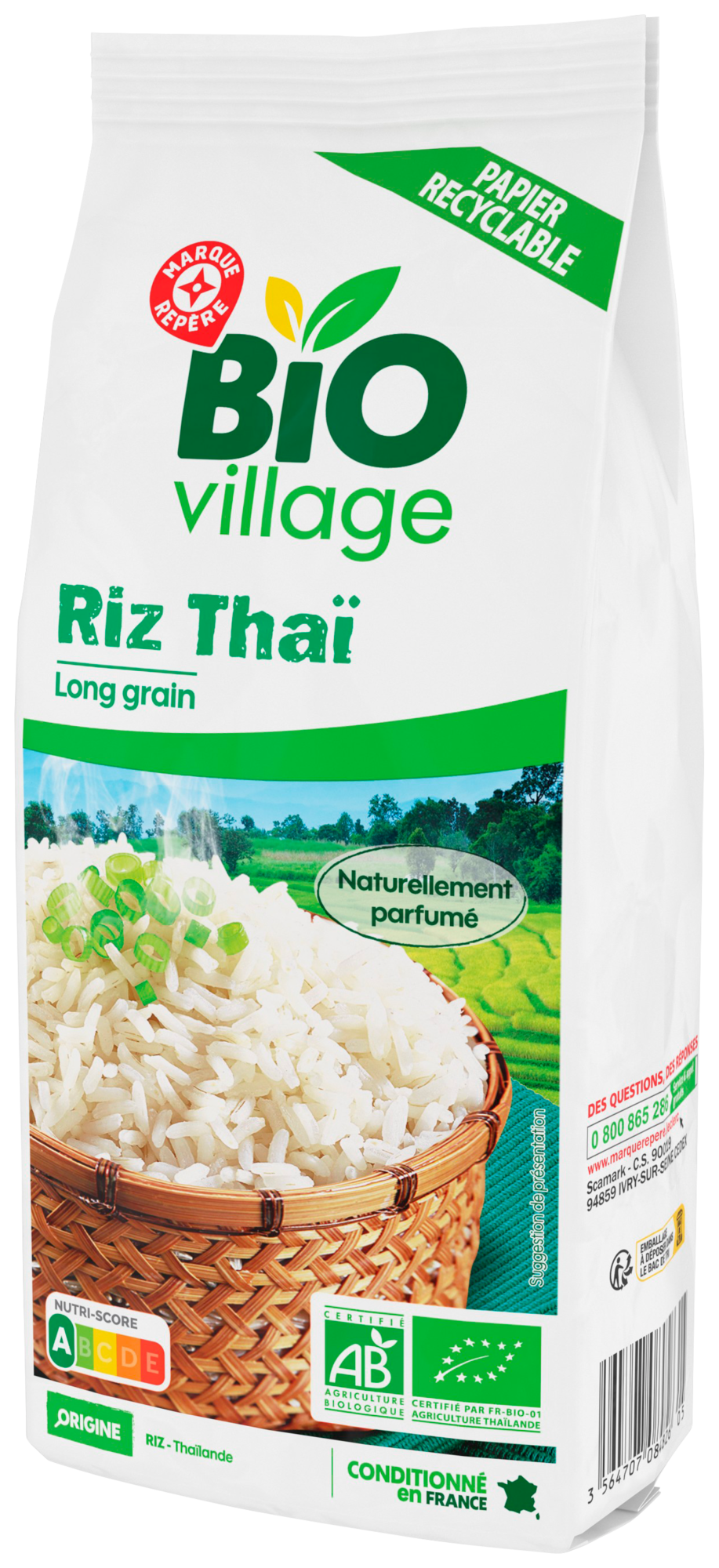 BIO VILLAGE  SUR LES PRODUITS PRÉSENTS EN MAGASIN DE LA GAMME "RIZ BIO VILLAGE" code EAN 3564707084826 