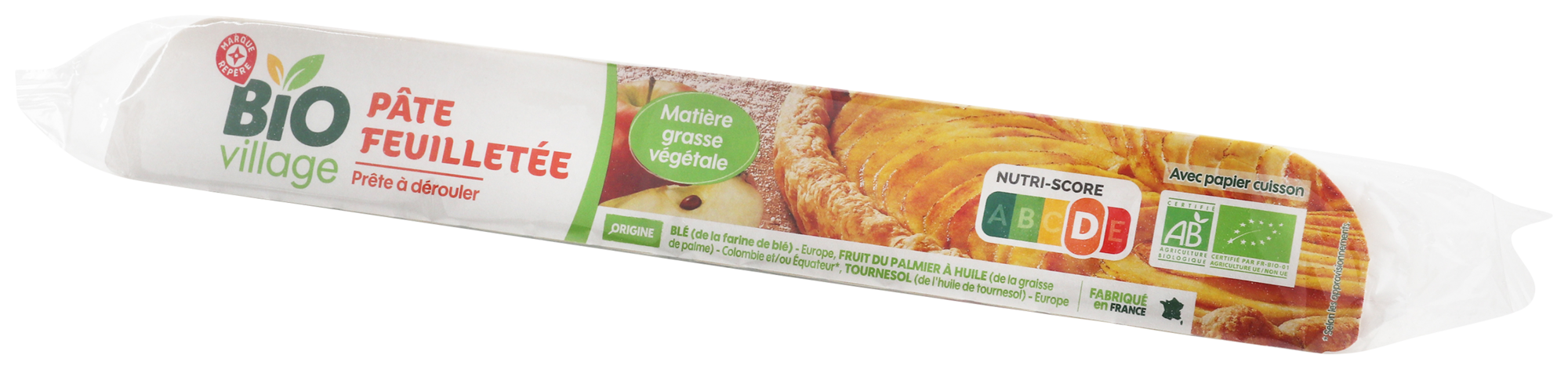 BIO VILLAGE  PÂTE FEUILLETÉE À DÉROULER BIO code EAN 3564707088435 