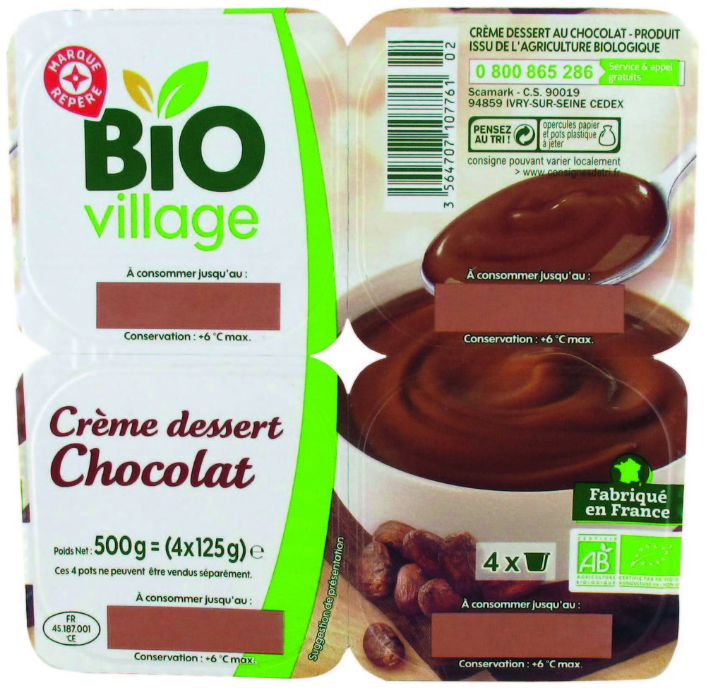 CRÈME DESSERT CHOCOLAT BIO “BIO VILLAGE”