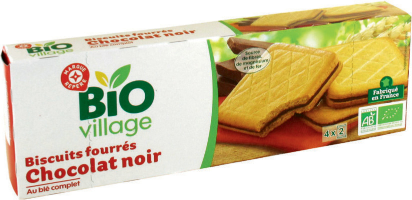 BISCUITS BIO FOURRÉS CHOCOLAT NOIR “BIO VILLAGE”