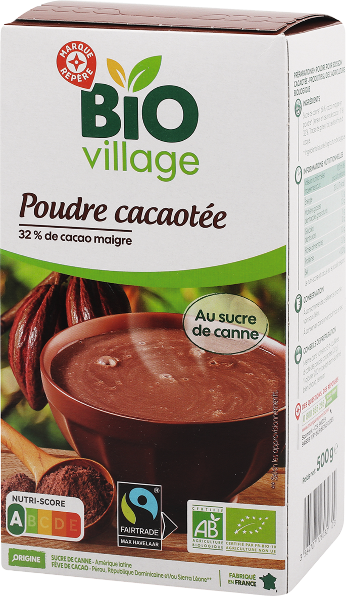 POUDRE CACAOTÉE 32% DE CACAO MAIGRE BIO