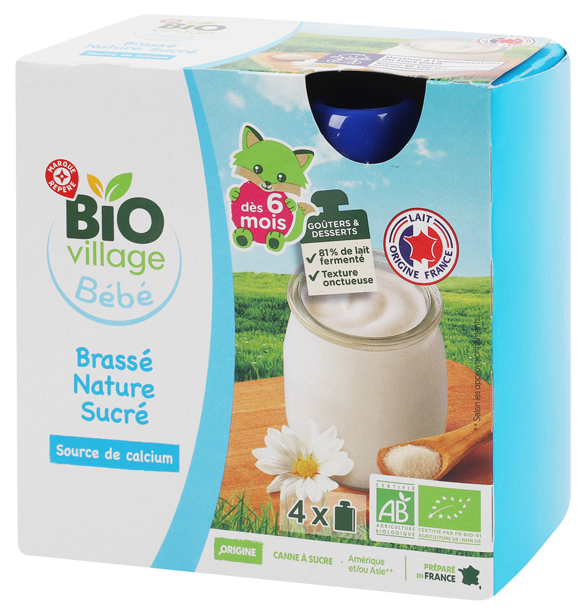 BIO VILLAGE  SUR LES PRODUITS PRÉSENTS EN MAGASIN DE LA GAMME GOURDES SUCRÉES BIO "BIO VILLAGES BÉBÉ" code EAN 3564707162814 