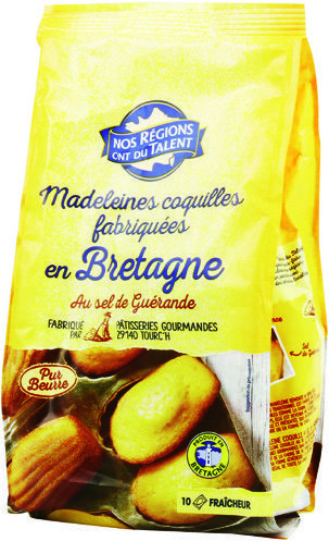  MADELEINES COQUILLES AU SEL DE GUÉRANDE “NOS RÉGIONS ONT DU TALENT” code EAN 3564709163871 