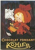 Générique PLAQUE METAL 40X30cm PUB CHOCOLAT KOHLER CHAPERON ROUGE code EAN 3565750032710 