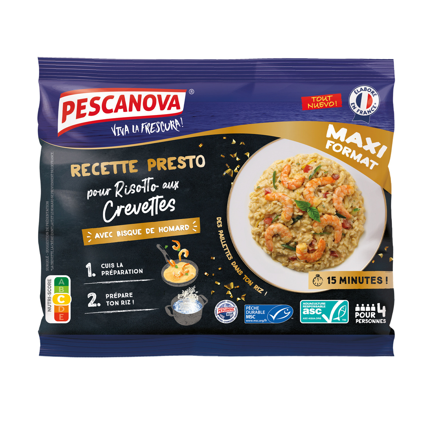 Préparation pour risotto aux crevettes avec bis...