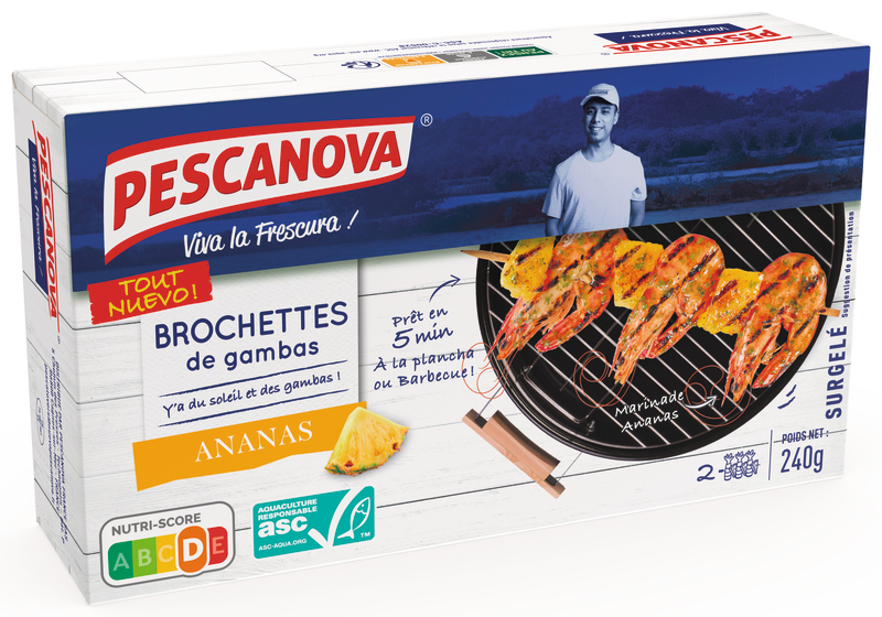 BROCHETTES DE GAMBAS ET ANANAS ASC Pescanova