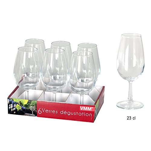 - verres à pied dégustation 23 cl en verre x 6 *