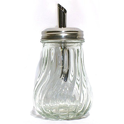 - sucrier doseur bombé verre couvercle chromé *