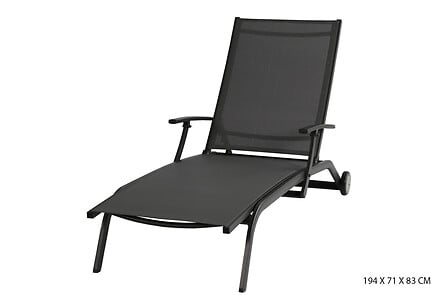 Bain de soleil - Inclinable - Gris foncé