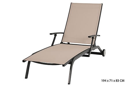 Bain de soleil inclinable avec accoudoirs - Taupe 3568353552968 ESS.GREEN Bain de soleil inclinable avec accoudoirs - Taupe 3568353552968 ESS.GREEN
