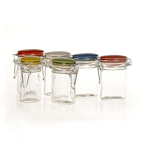 - mini bocaux ovales verre x 6 couvercle grès 9...