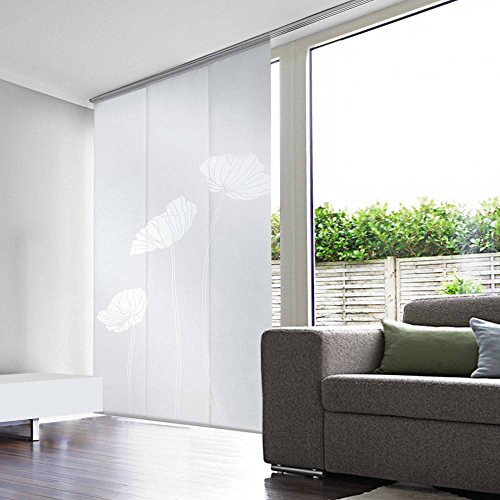 Madeco - Kit 3 Panneaux Japonais Voile Blanc Dé...