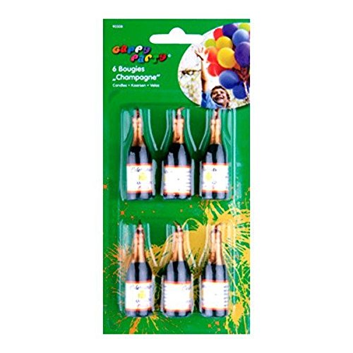 6 BOUGIES FORME BOUTEILLE DE CHAMPAGNE
