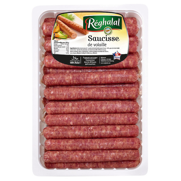 Saucisses ou merguez de volaille nature Halal
