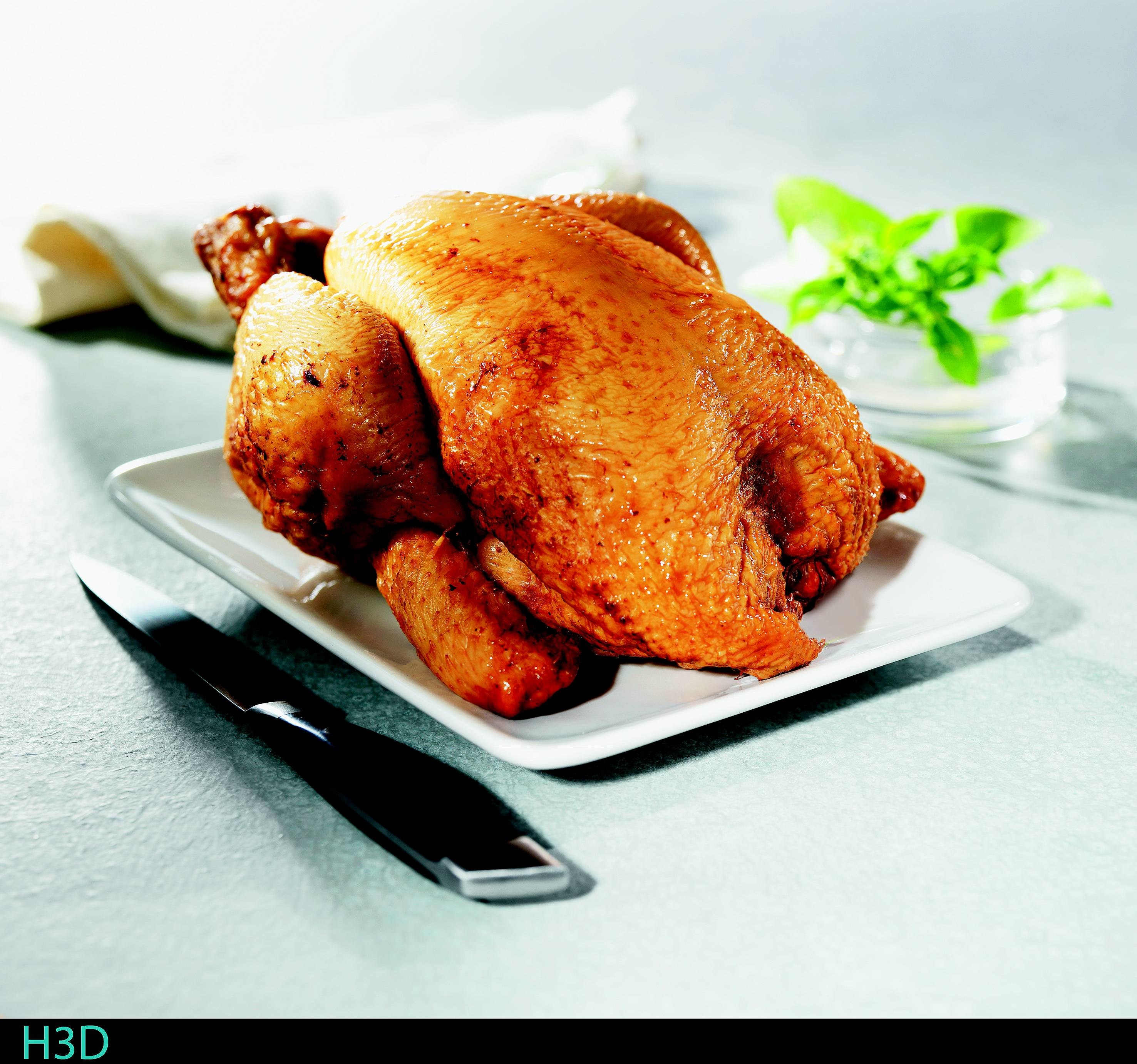 Poulet fermier rôti