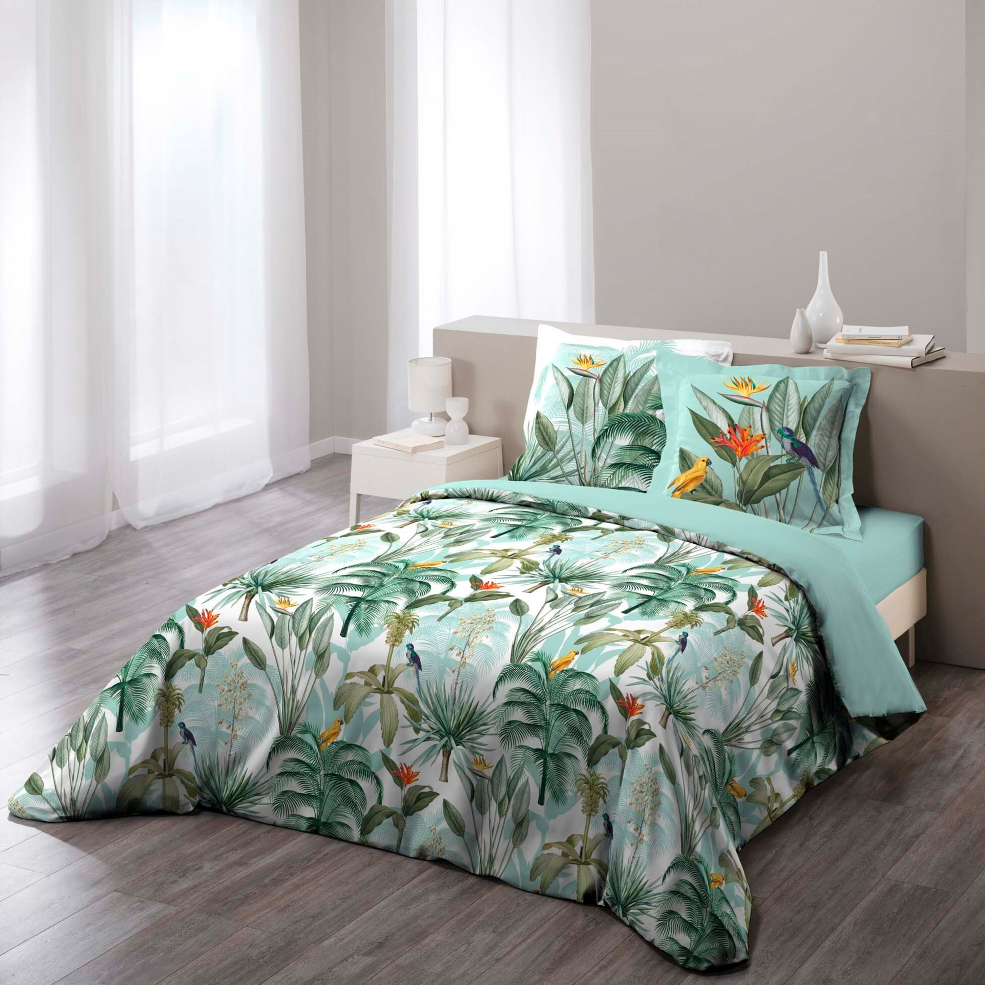 PARURE 4 PIÈCES : HOUSSE DE COUETTE 240X220 CM ...