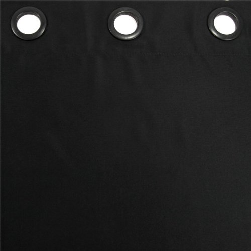 Rideau oeillets polyester uni essentiel noir 14...